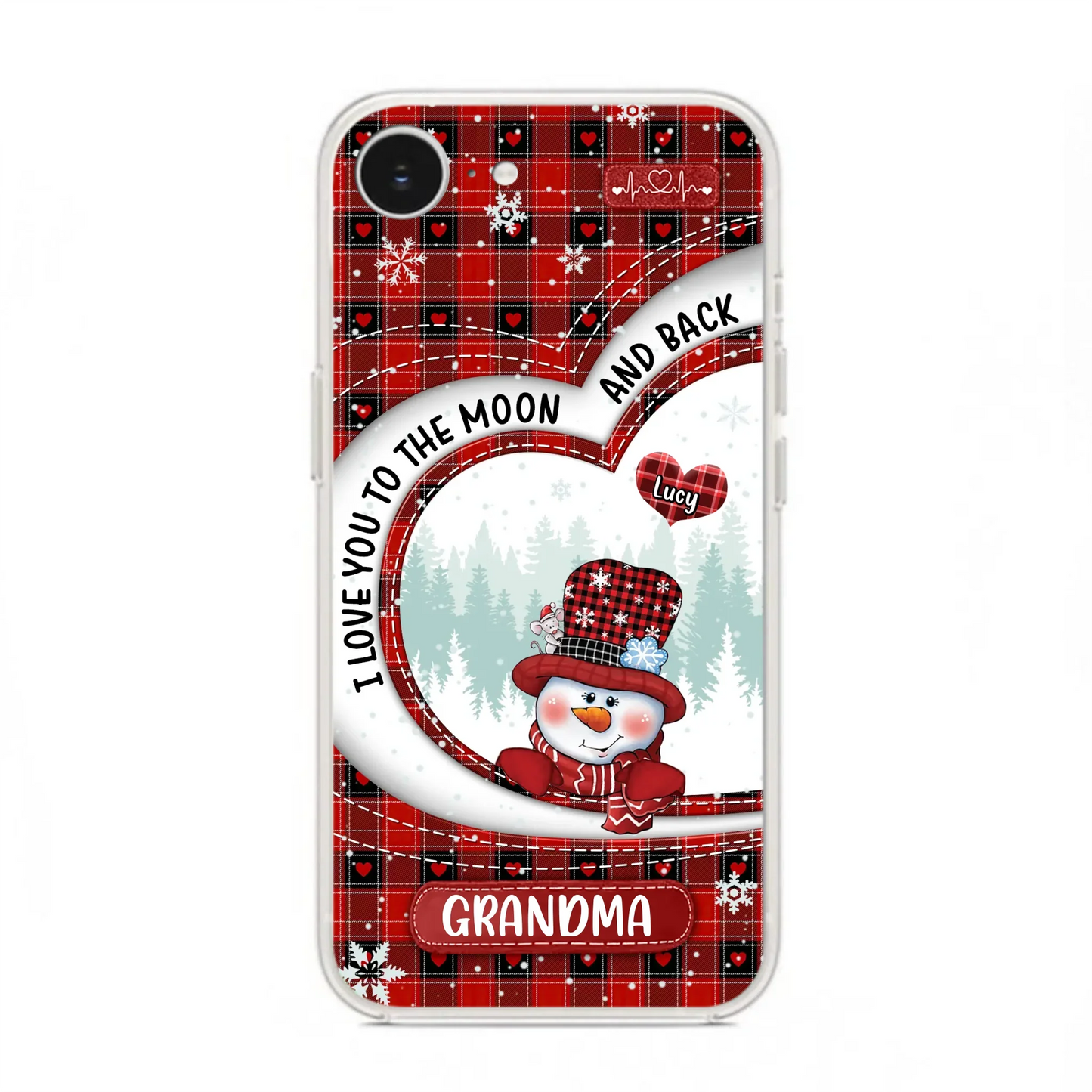 Custom Personalized Snowman Grandma Phone Case - Christmas Gift Idea For Grandma - Up to 12 Kids - Case For iPhone/Samsung - I Love You To The Moon And Back