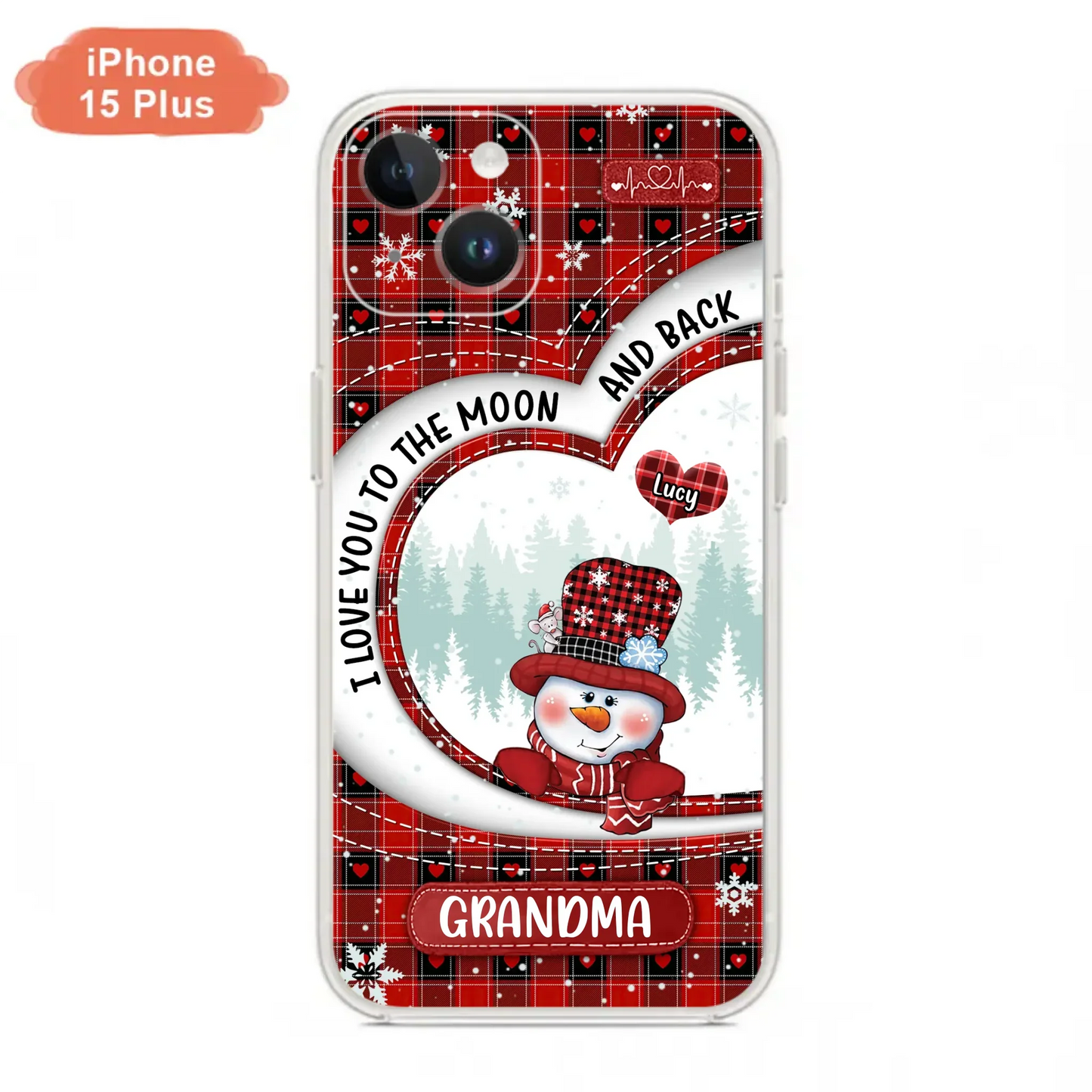 Custom Personalized Snowman Grandma Phone Case - Christmas Gift Idea For Grandma - Up to 12 Kids - Case For iPhone/Samsung - I Love You To The Moon And Back