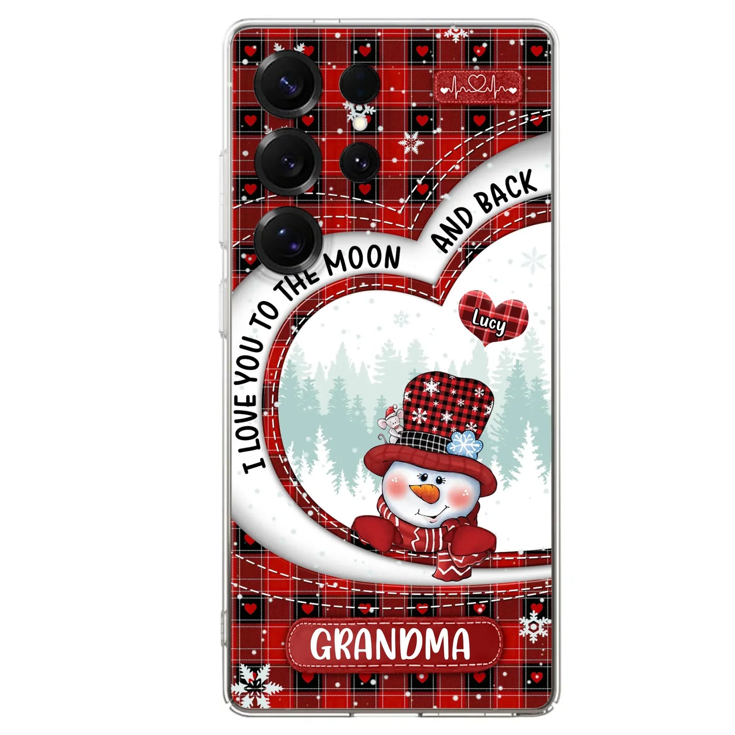 Custom Personalized Snowman Grandma Phone Case - Christmas Gift Idea For Grandma - Up to 12 Kids - Case For iPhone/Samsung - I Love You To The Moon And Back