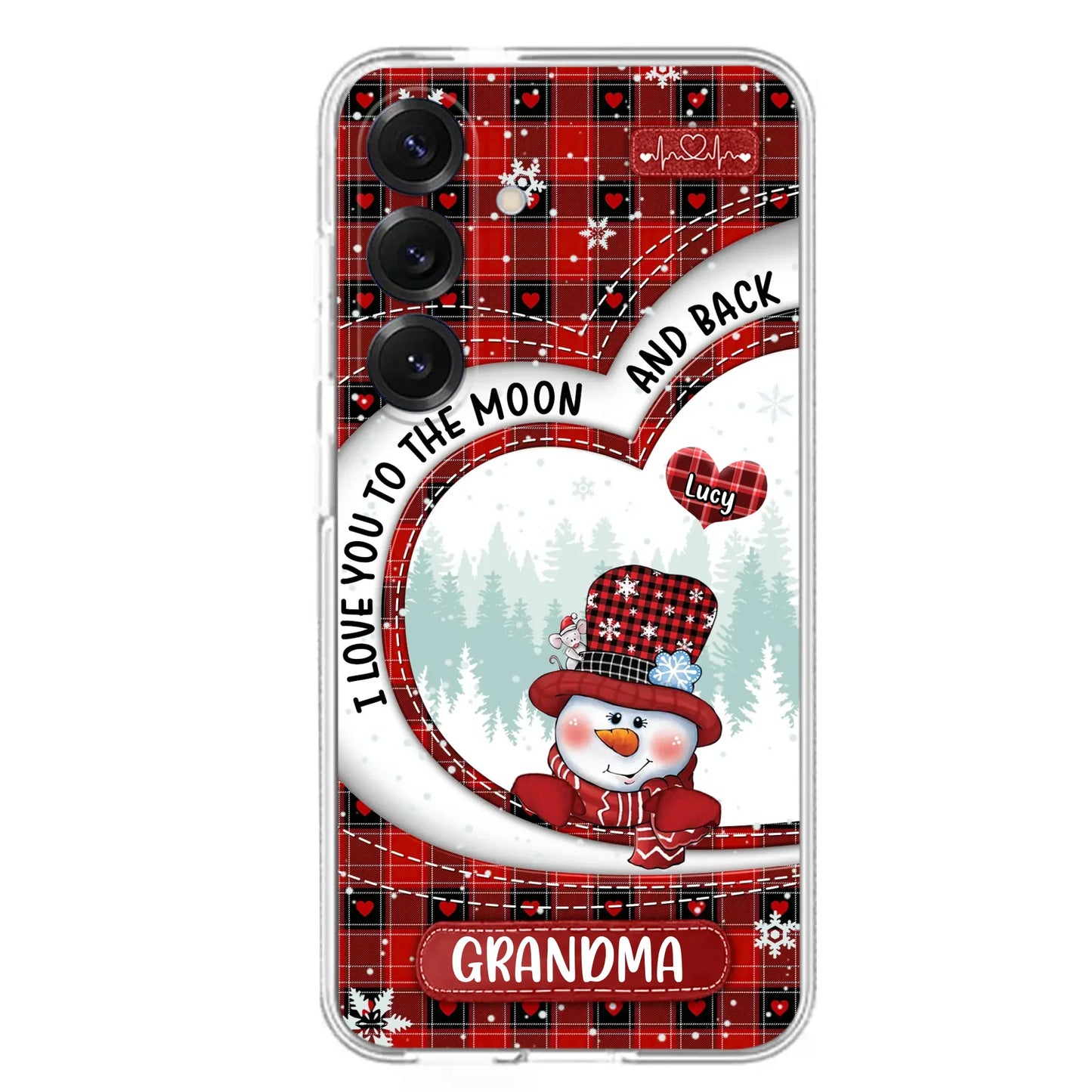Custom Personalized Snowman Grandma Phone Case - Christmas Gift Idea For Grandma - Up to 12 Kids - Case For iPhone/Samsung - I Love You To The Moon And Back
