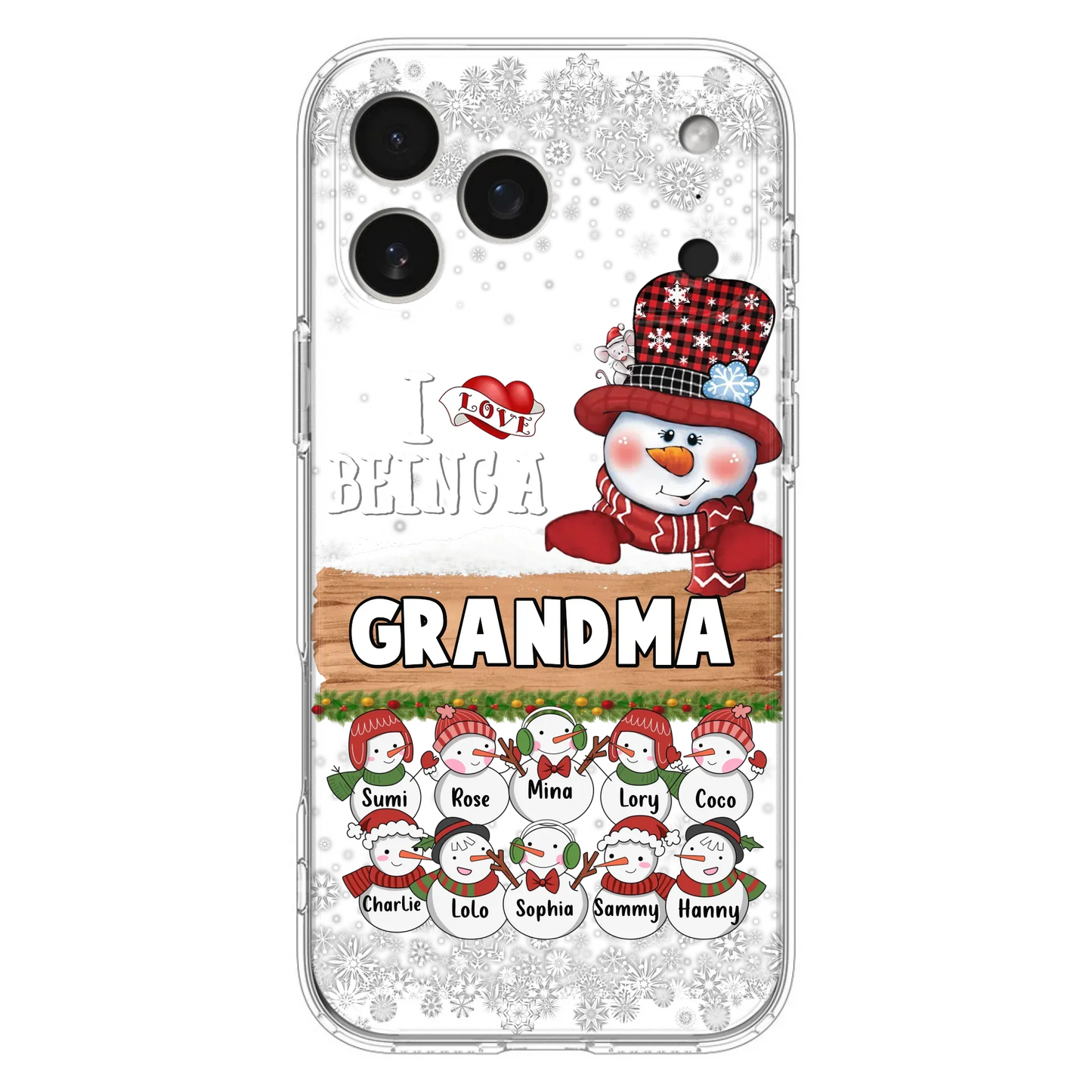Custom Personalized Grandma Phone Case - Upto 10 Grandkids - Christmas Gift Idea for Grandma - I Love Being A Grandma - Case For iPhone/Samsung