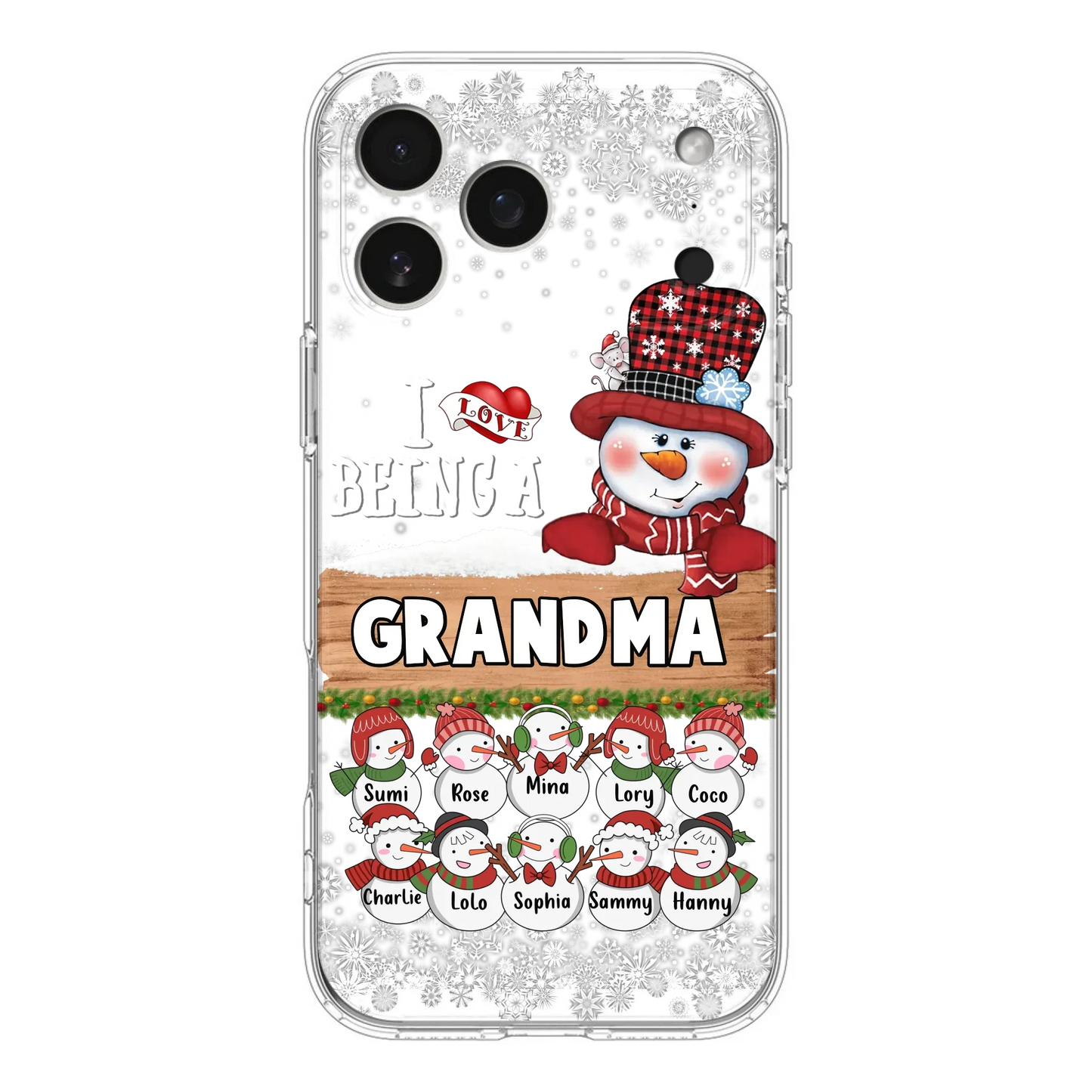 Custom Personalized Grandma Phone Case - Upto 10 Grandkids - Christmas Gift Idea for Grandma - I Love Being A Grandma - Case For iPhone/Samsung