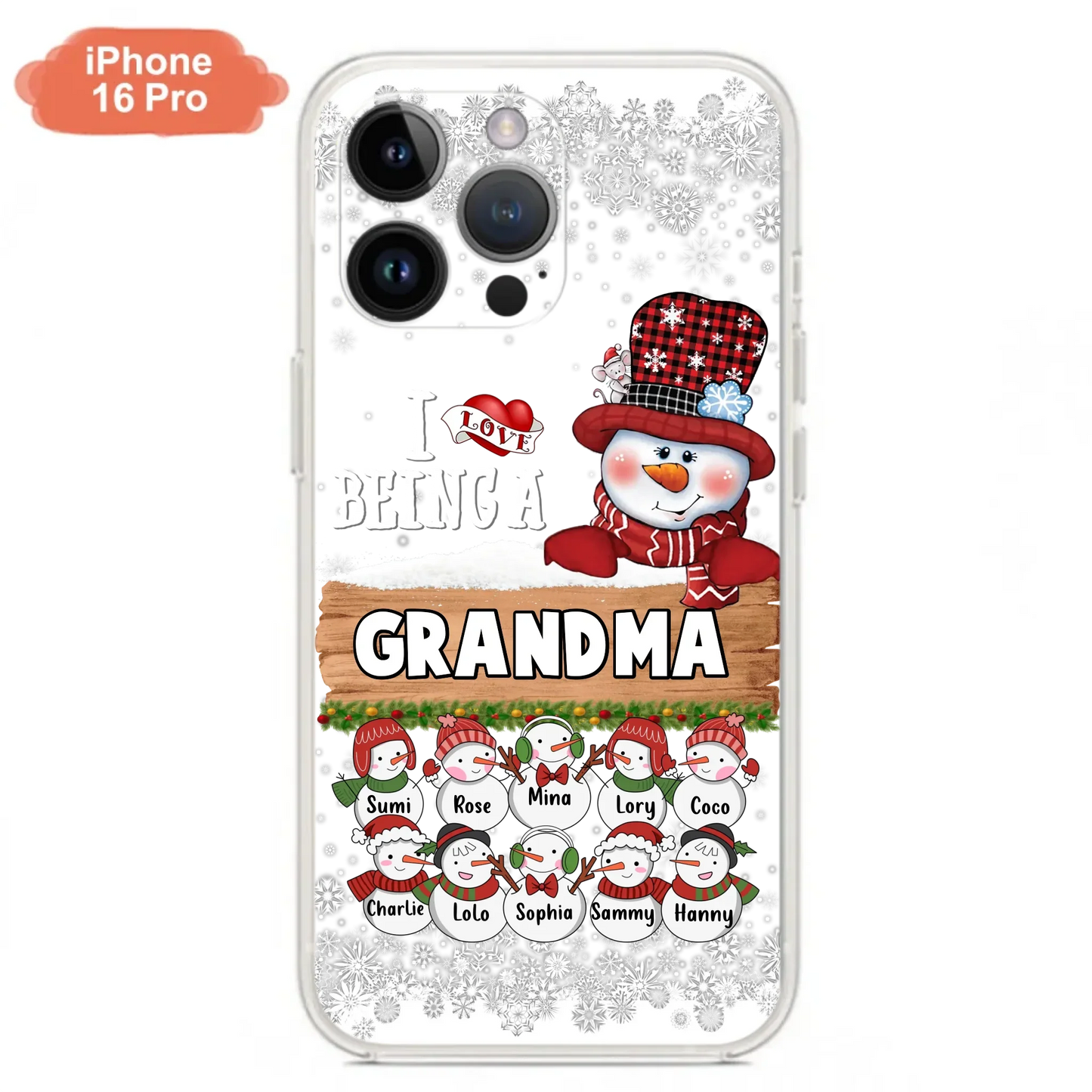 Custom Personalized Grandma Phone Case - Upto 10 Grandkids - Christmas Gift Idea for Grandma - I Love Being A Grandma - Case For iPhone/Samsung