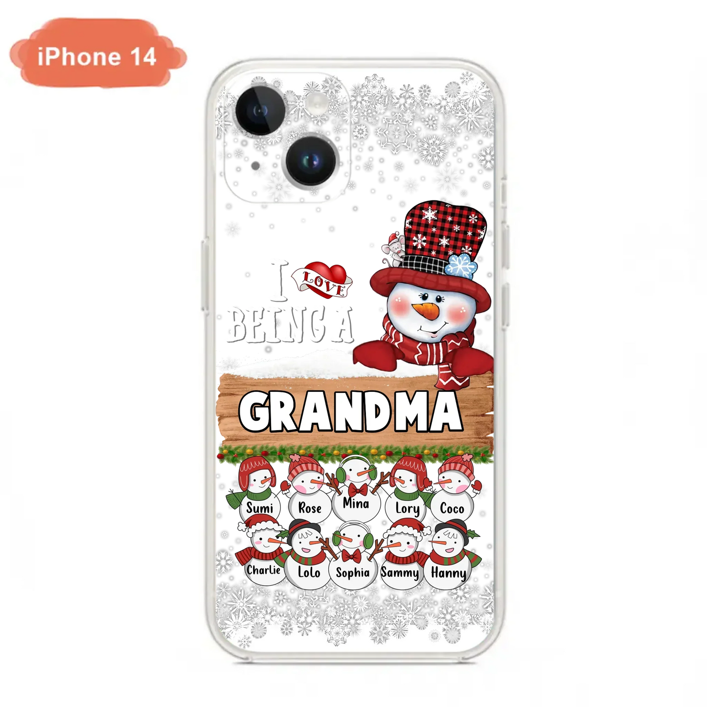 Custom Personalized Grandma Phone Case - Upto 10 Grandkids - Christmas Gift Idea for Grandma - I Love Being A Grandma - Case For iPhone/Samsung