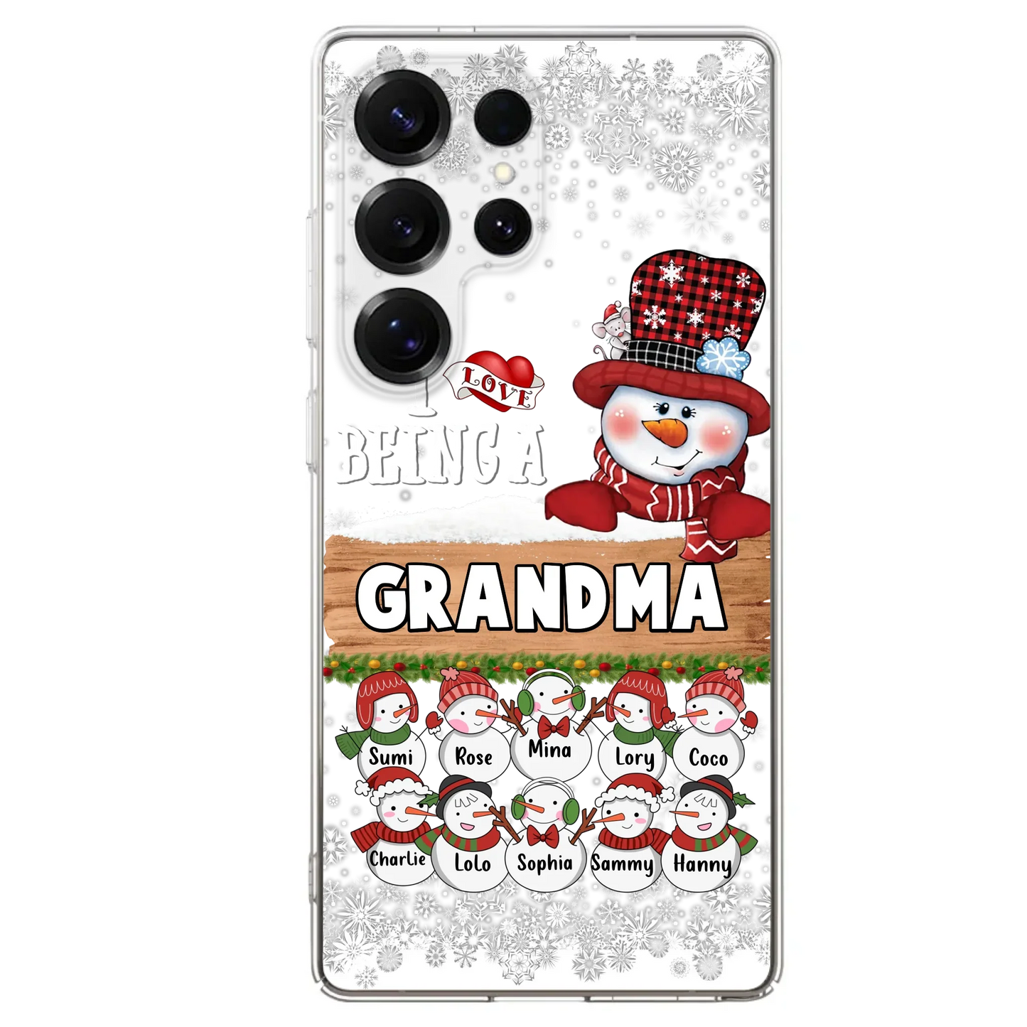 Custom Personalized Grandma Phone Case - Upto 10 Grandkids - Christmas Gift Idea for Grandma - I Love Being A Grandma - Case For iPhone/Samsung