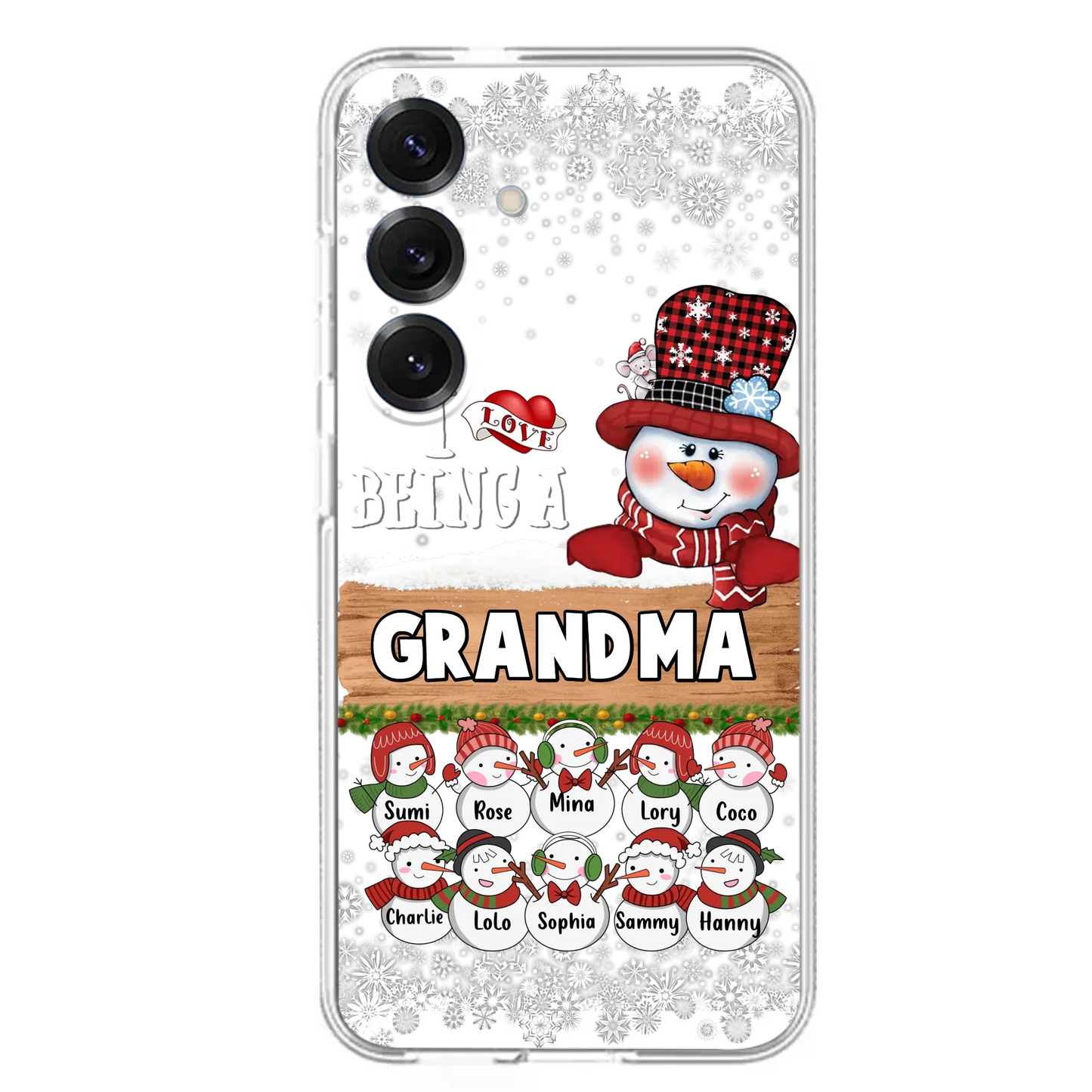Custom Personalized Grandma Phone Case - Upto 10 Grandkids - Christmas Gift Idea for Grandma - I Love Being A Grandma - Case For iPhone/Samsung