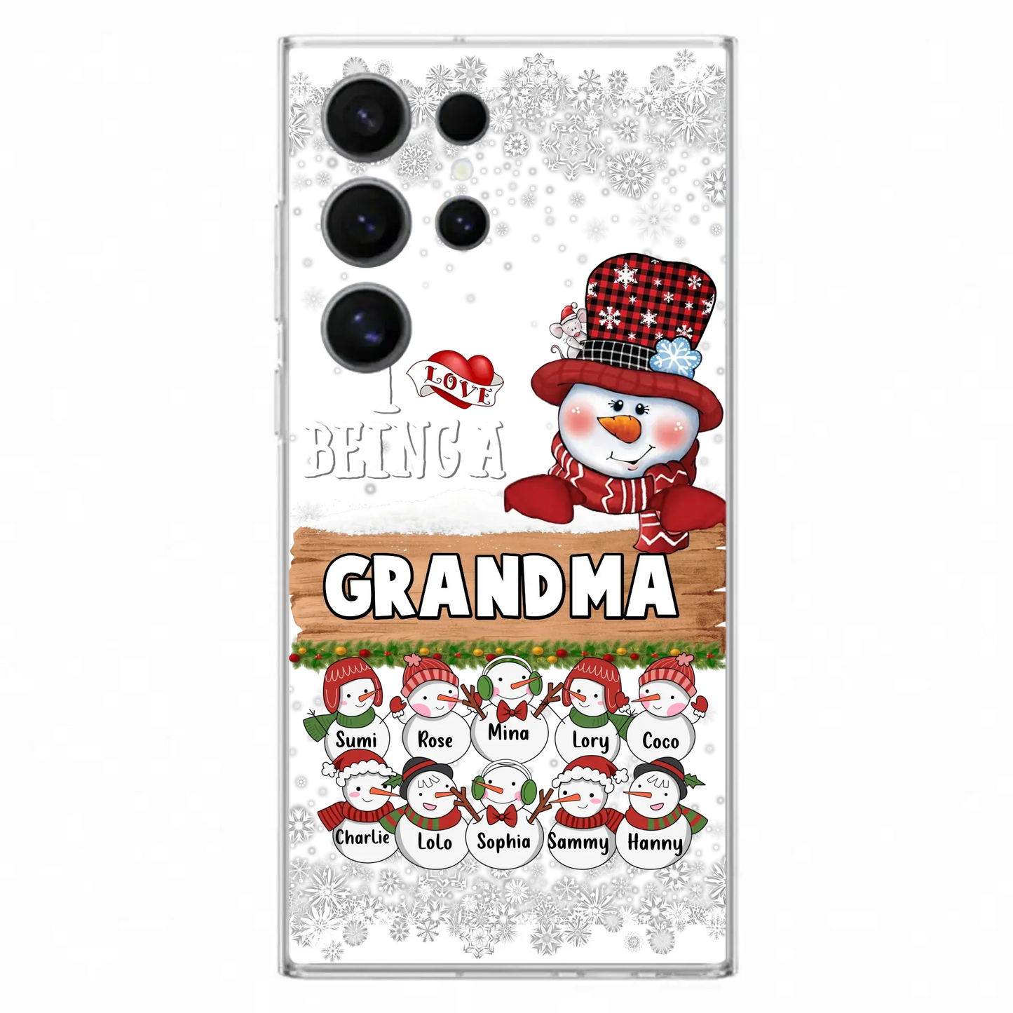 Custom Personalized Grandma Phone Case - Upto 10 Grandkids - Christmas Gift Idea for Grandma - I Love Being A Grandma - Case For iPhone/Samsung
