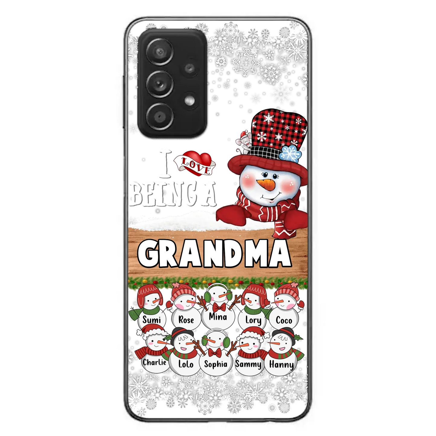 Custom Personalized Grandma Phone Case - Upto 10 Grandkids - Christmas Gift Idea for Grandma - I Love Being A Grandma - Case For iPhone/Samsung