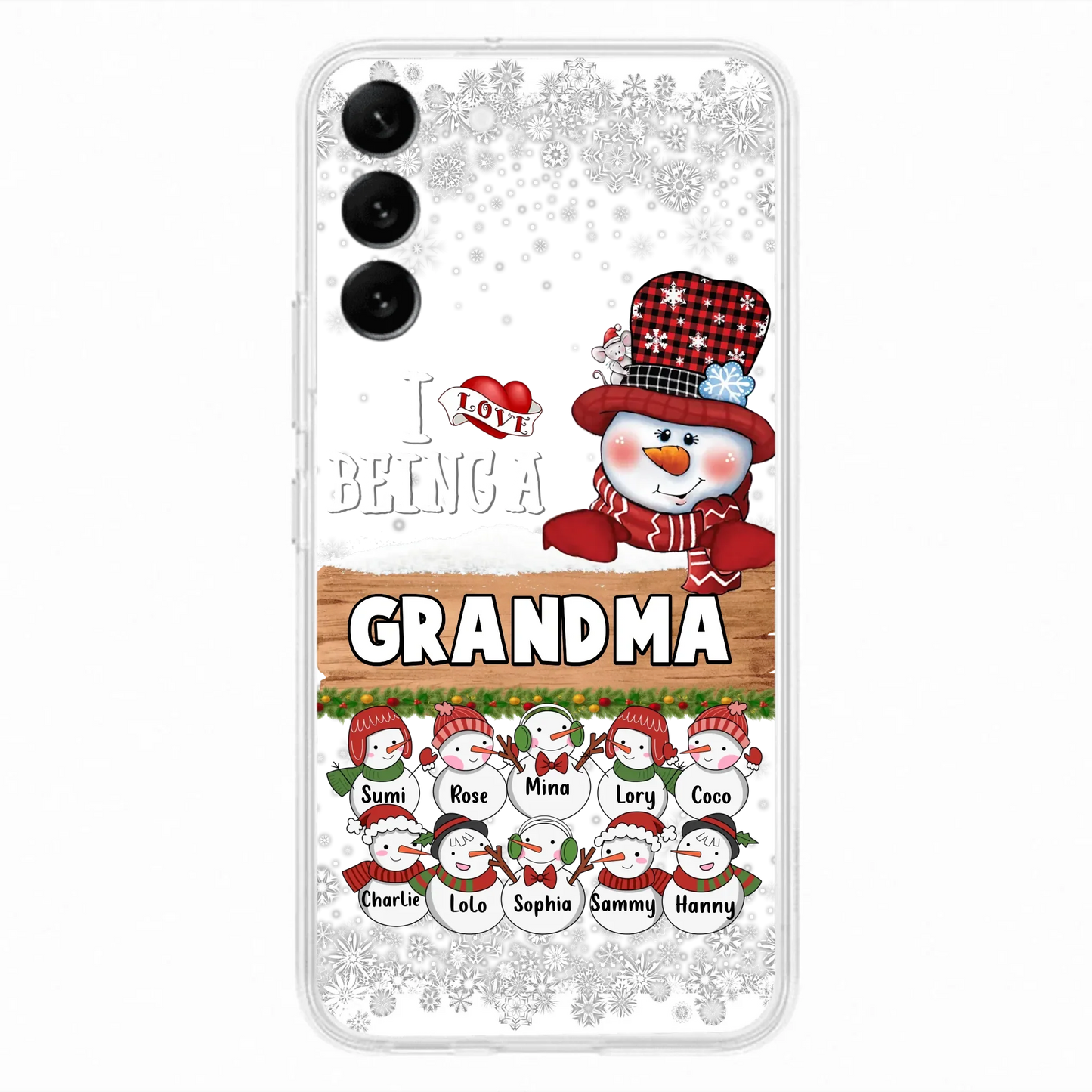 Custom Personalized Grandma Phone Case - Upto 10 Grandkids - Christmas Gift Idea for Grandma - I Love Being A Grandma - Case For iPhone/Samsung