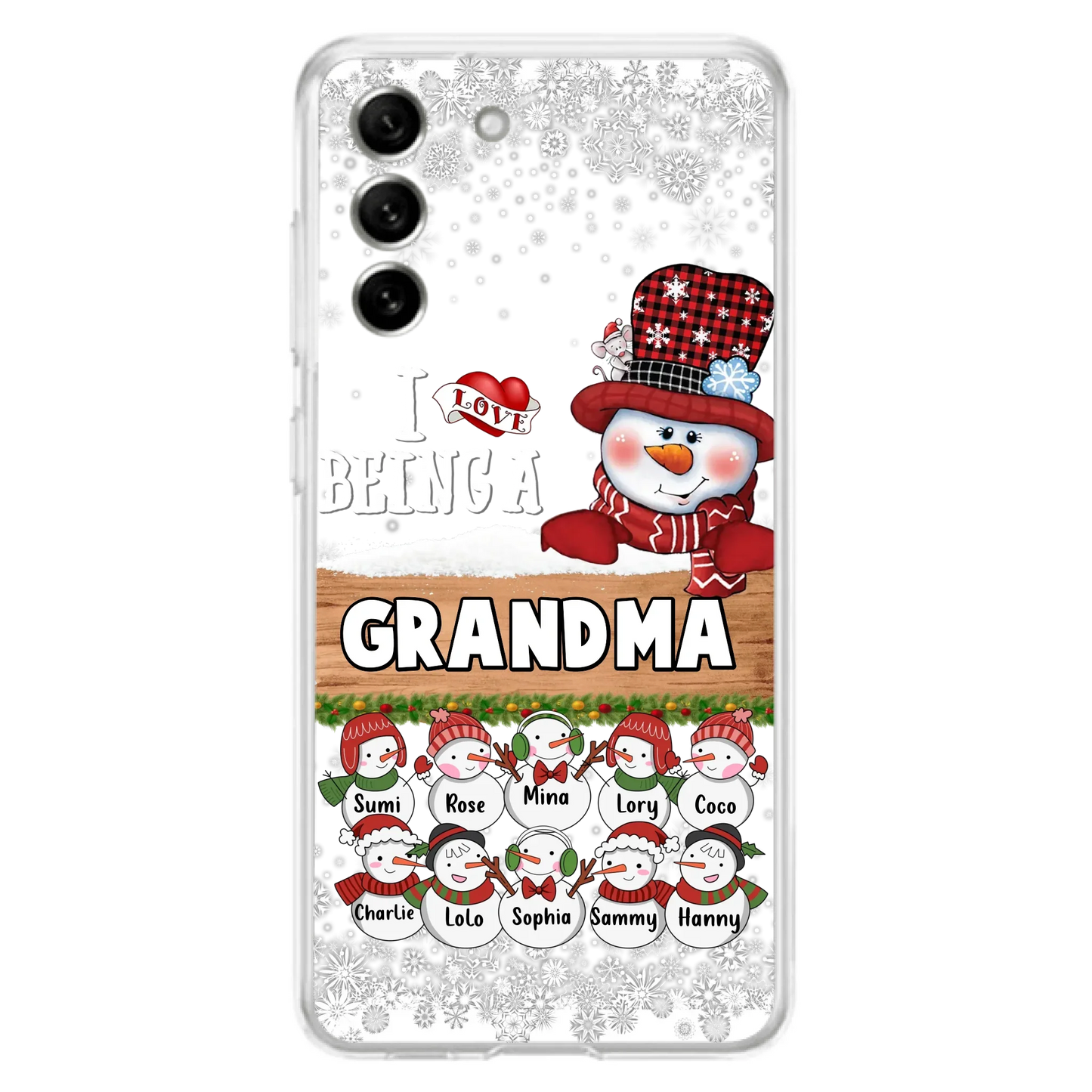 Custom Personalized Grandma Phone Case - Upto 10 Grandkids - Christmas Gift Idea for Grandma - I Love Being A Grandma - Case For iPhone/Samsung