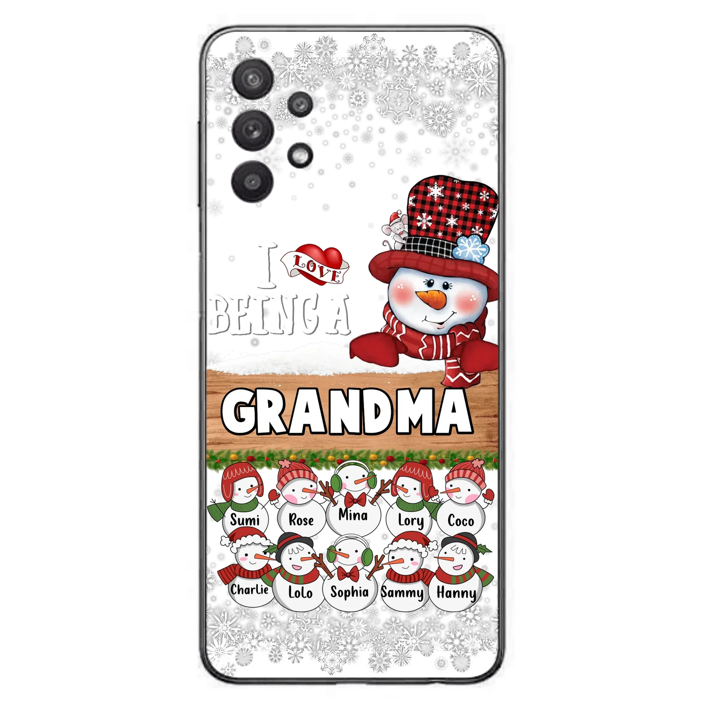 Custom Personalized Grandma Phone Case - Upto 10 Grandkids - Christmas Gift Idea for Grandma - I Love Being A Grandma - Case For iPhone/Samsung