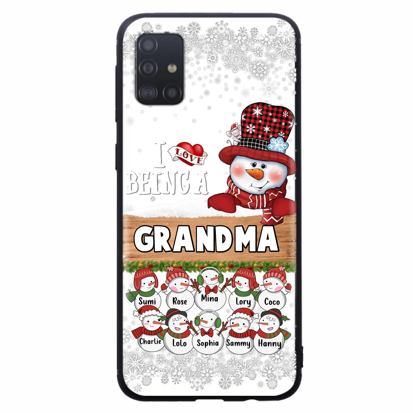 Custom Personalized Grandma Phone Case - Upto 10 Grandkids - Christmas Gift Idea for Grandma - I Love Being A Grandma - Case For iPhone/Samsung