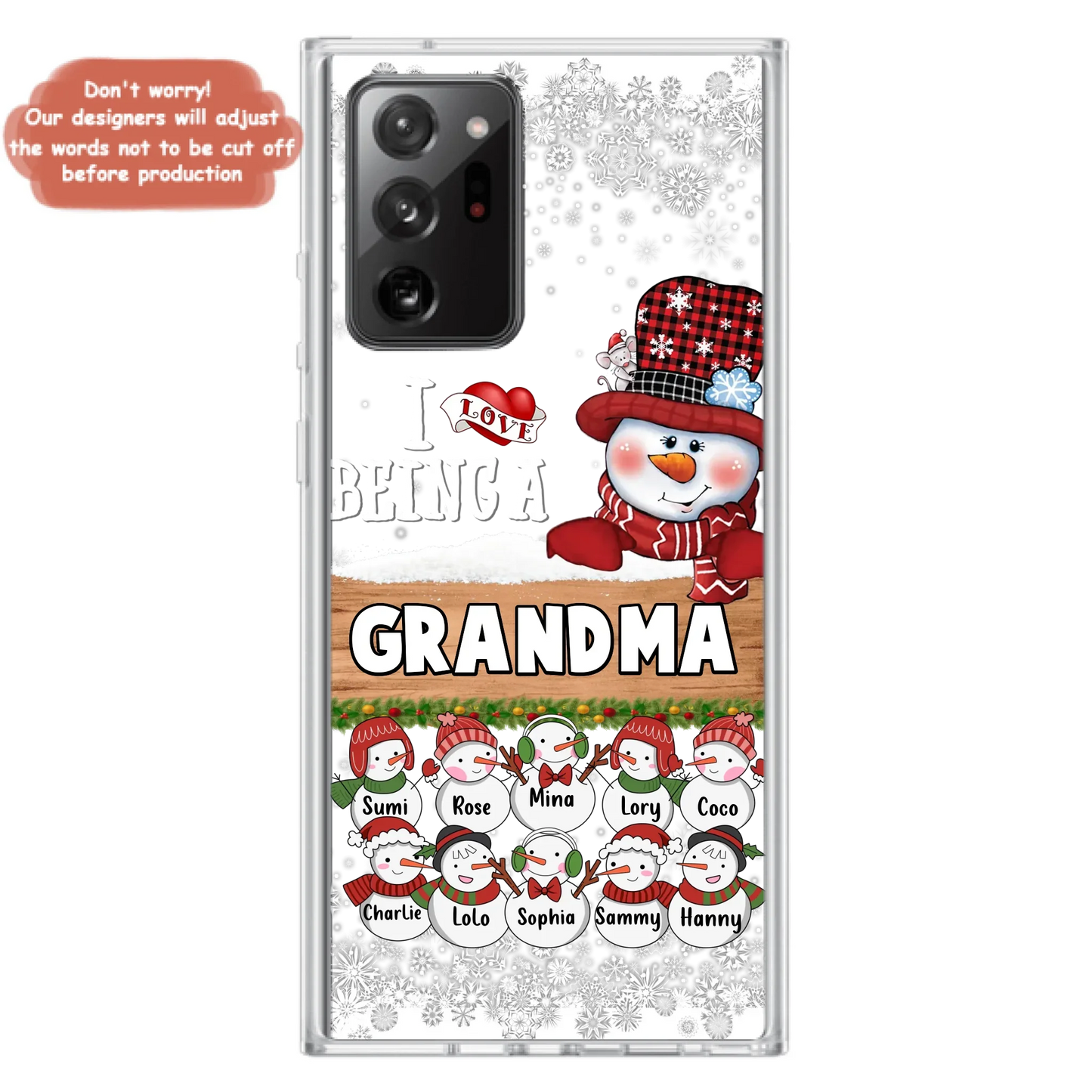 Custom Personalized Grandma Phone Case - Upto 10 Grandkids - Christmas Gift Idea for Grandma - I Love Being A Grandma - Case For iPhone/Samsung