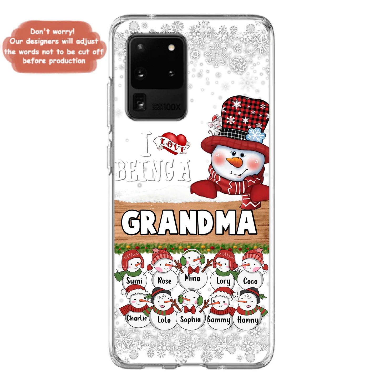 Custom Personalized Grandma Phone Case - Upto 10 Grandkids - Christmas Gift Idea for Grandma - I Love Being A Grandma - Case For iPhone/Samsung