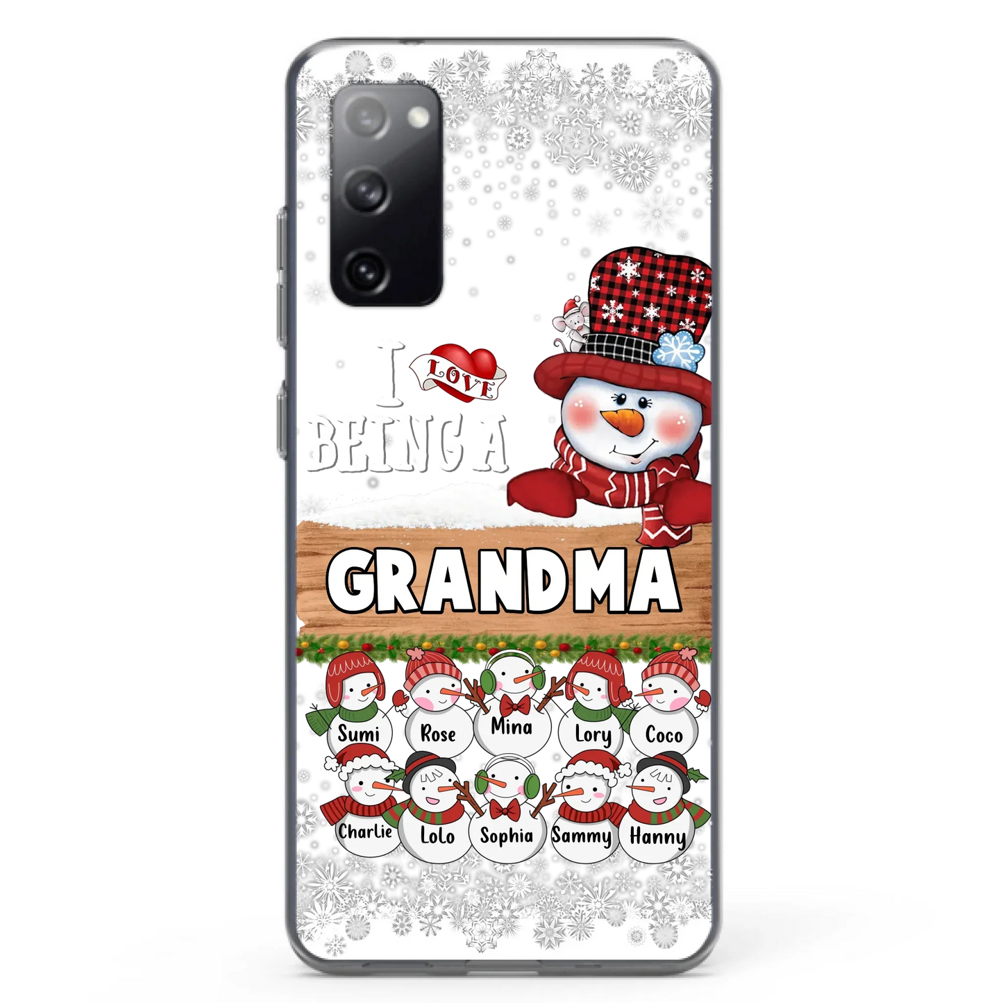 Custom Personalized Grandma Phone Case - Upto 10 Grandkids - Christmas Gift Idea for Grandma - I Love Being A Grandma - Case For iPhone/Samsung