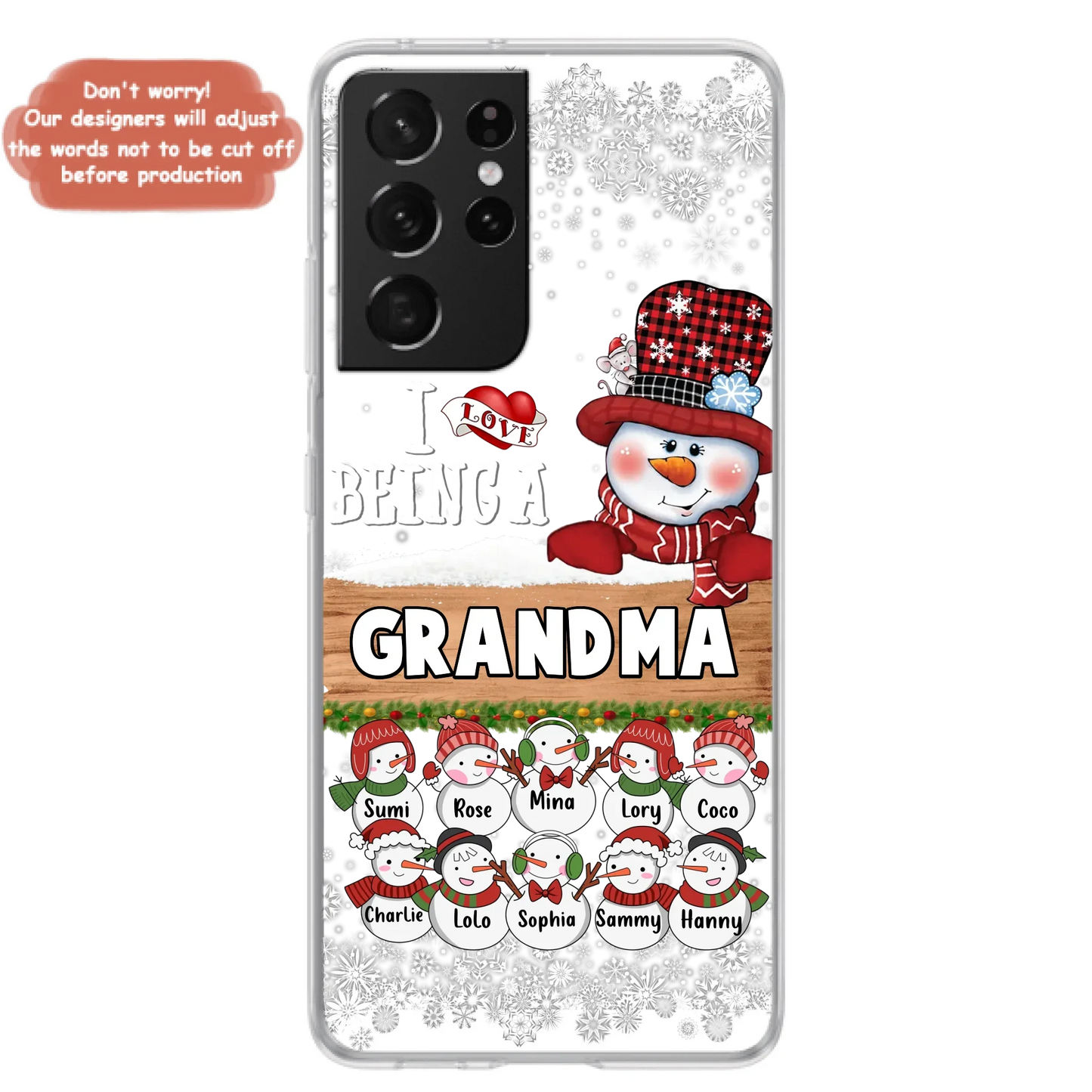 Custom Personalized Grandma Phone Case - Upto 10 Grandkids - Christmas Gift Idea for Grandma - I Love Being A Grandma - Case For iPhone/Samsung