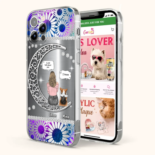 Custom Personalized To The Moon & Back Pet Phone Case - Memorial Gift Idea For Dog/ Cat/ Rabbits Owners - Up to 4 Dogs/ Cats/ Rabbits - Case For iPhone And Samsung