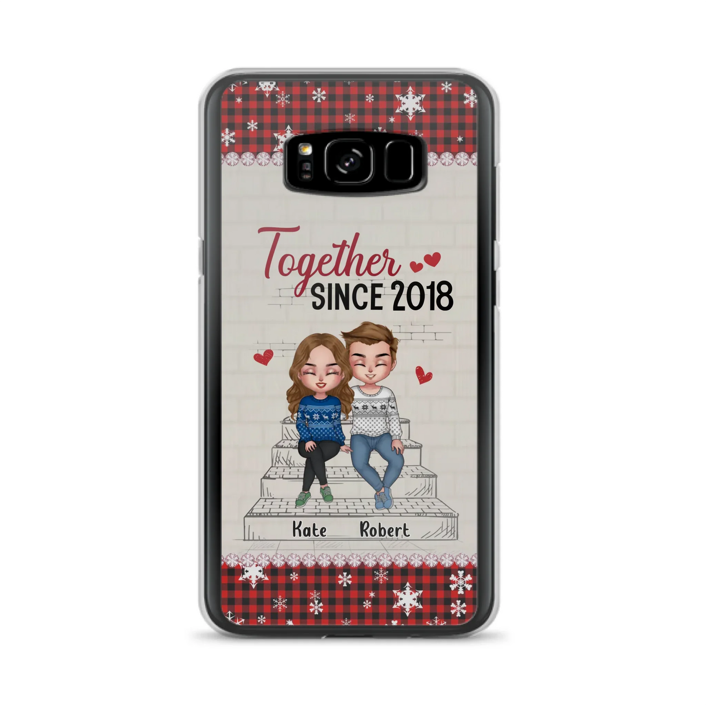 Custom Personalized Christmas Couple Phone Case - Christmas Gift Idea For Couple - Together Since 2018 - Case For iPhone/Samsung
