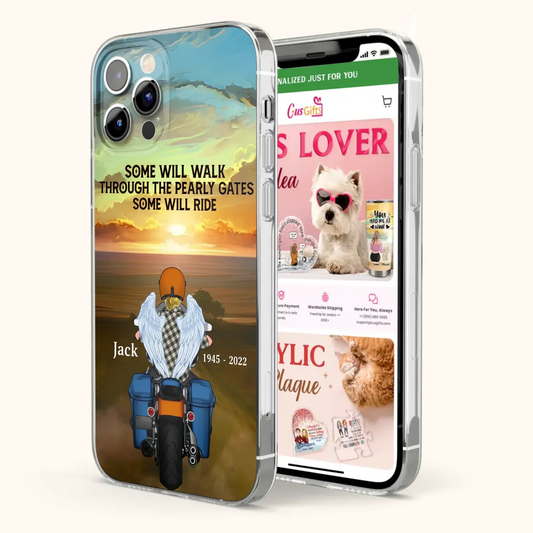 Custom Personalized Memorial Biker Phone Case - Memorial Gift Idea For Father's Day - Some Will Ride - Case For iPhone/Samsung