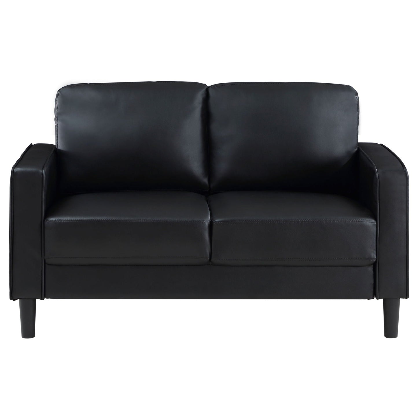 Weld 3 Piece Upholstered Track Arm Sofa Set - Black
