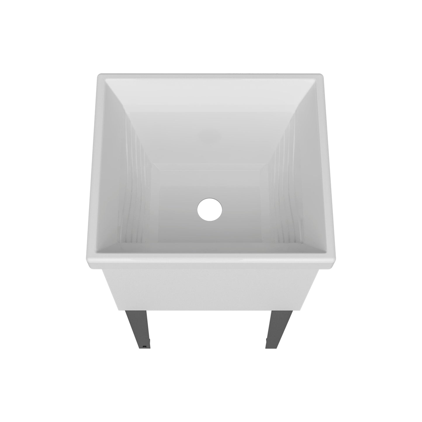 Bari Freestanding Plastic Laundry Utility Sink with Storage Cabinet