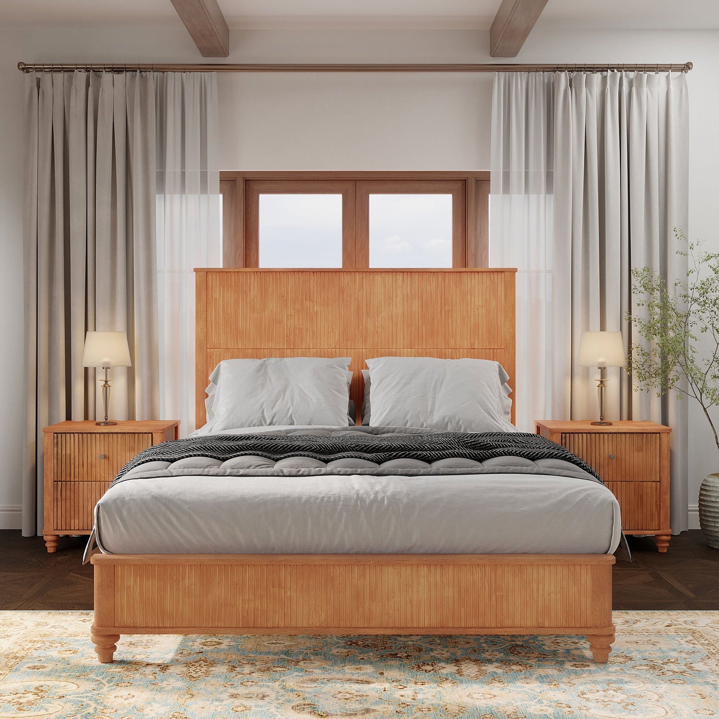 3 Piece Bedroom Set & Bed And 2 Nightstands