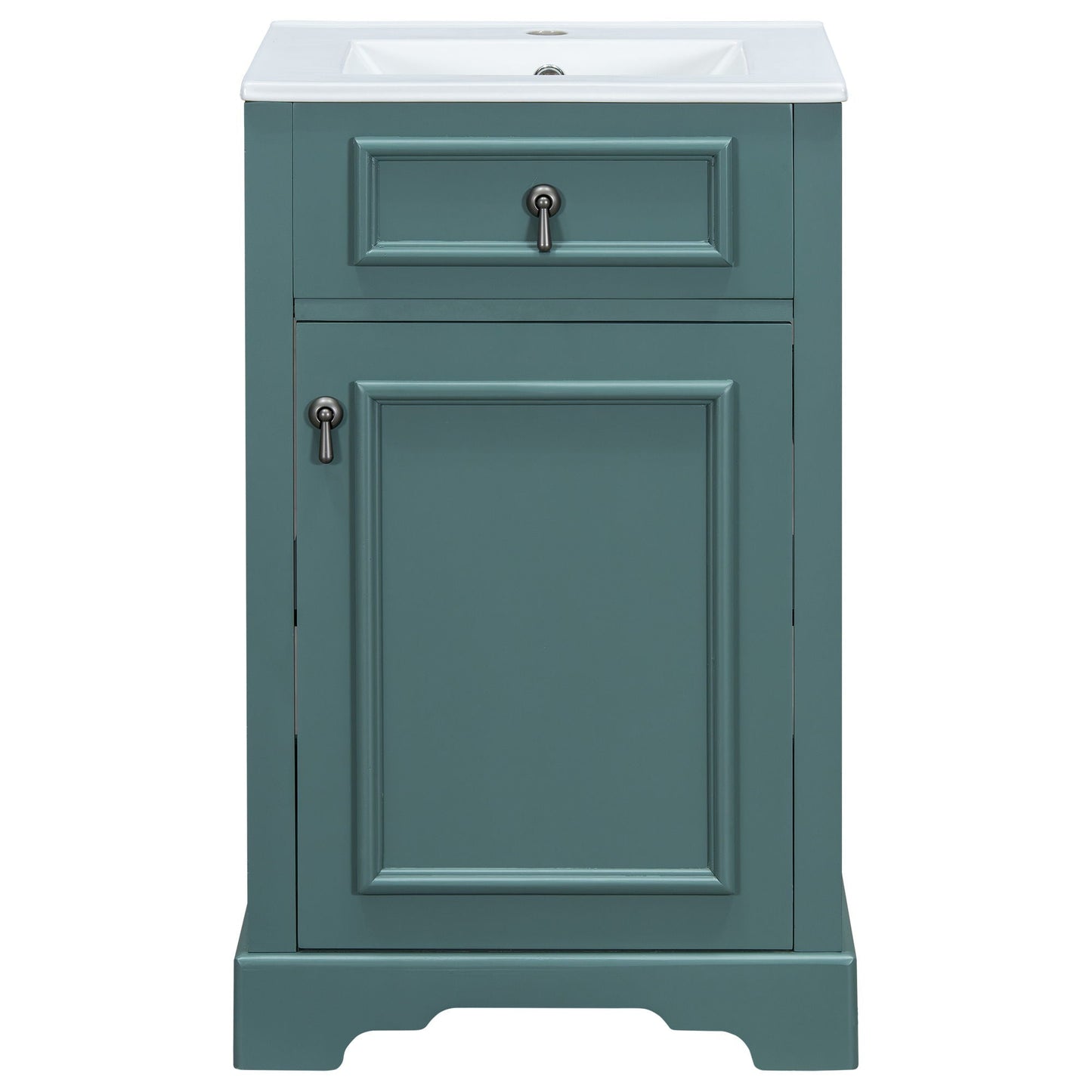Elegant Bathroom Vanity With Ceramic Sink, Soft Close Door, Adjustable Shelf