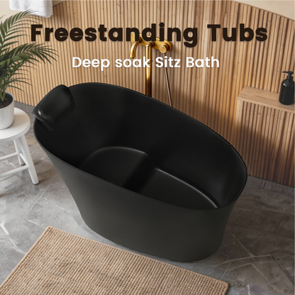 51" Solid Surface Oval Freestanding Bathtub