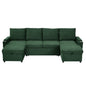 U Shaped Sectional Sofa Bed With Storage Chaise Lounges, USB Ports, And Cup Holders