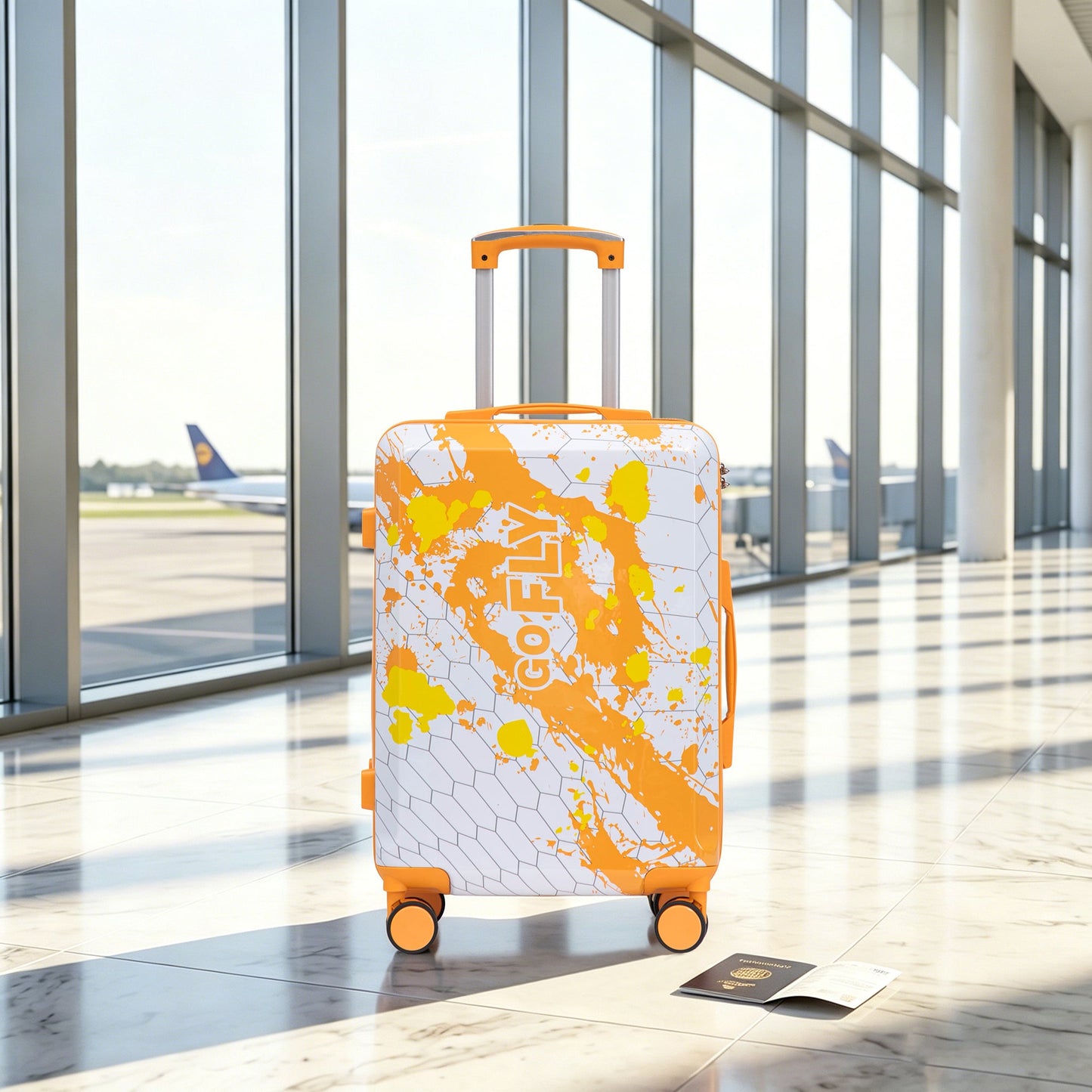 20 Inch PC Spinner Wheel Luggage, Carry-On Suitcase - Orange
