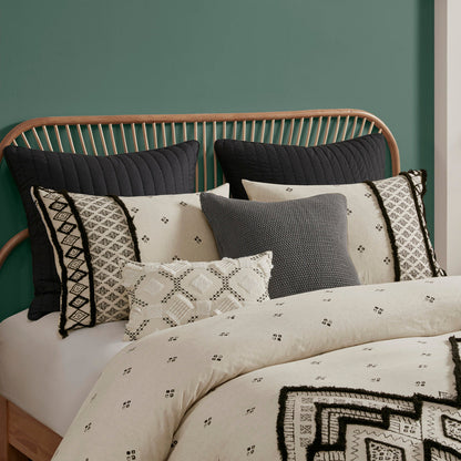 Full/Queen 3 Piece Flax and Cotton Blended Duvet Cover Set