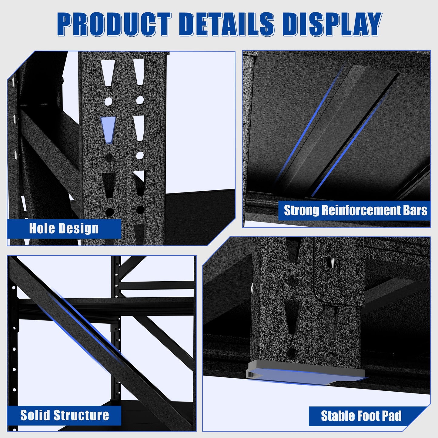Heavy Duty Metal Adjustable Garage Shelves, 4000LBS Storage Rack