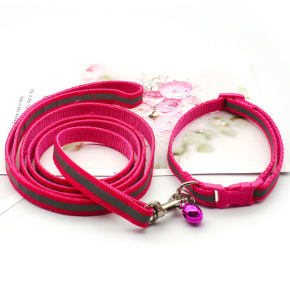 Pet Cloth Leash With Reflective Strip For Dogs