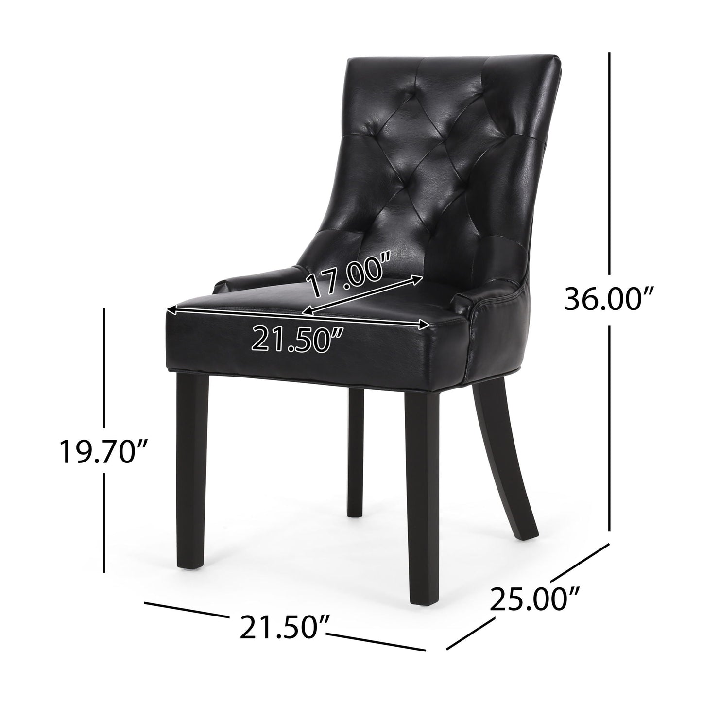 Cheney Contemporary Dining Chair Tufted Upholstery (Set of 2)
