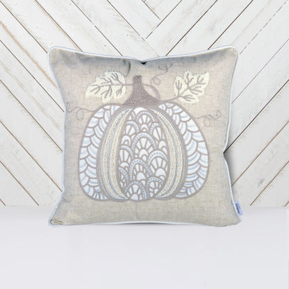 Lace Embroidered Pumpkin Throw Pillow – Set of 2