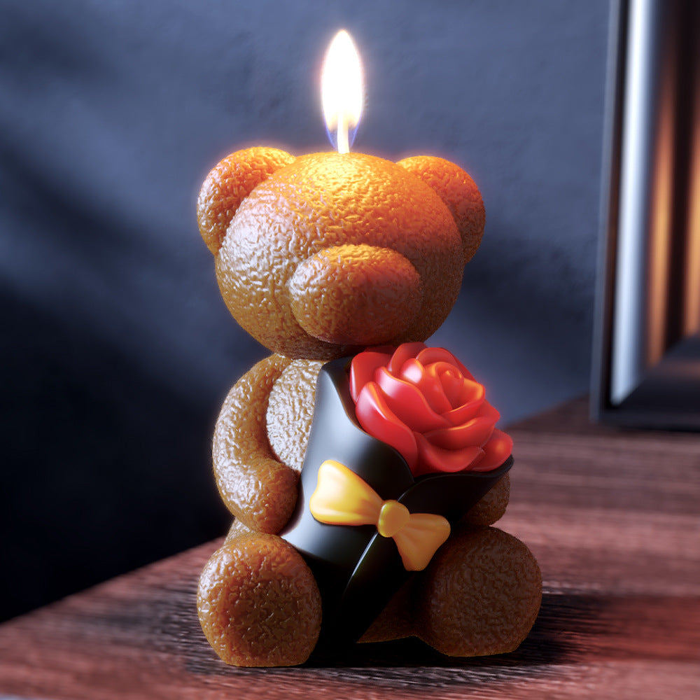 Rose Love Bear Candle Mould Diy Easter