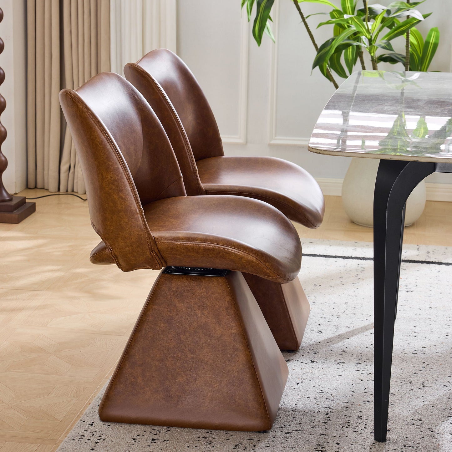 Modern Swivel Dining Chair With High Back