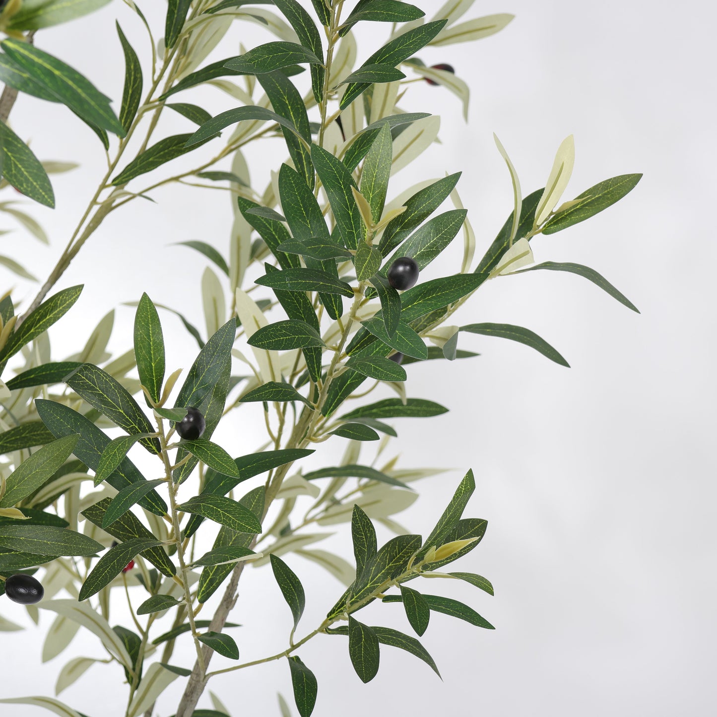 8FT Artificial Olive Tree with Decorative White Planter