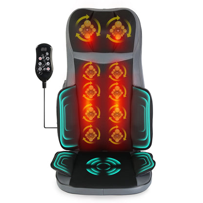Shiatsu Neck Back Massager With Heat Full Body 3D Kneading Massage Chair Pad Multifunctional Massage Pad for Home Car Driver Seat