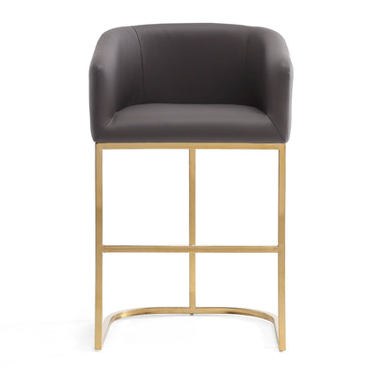 Mid-Century Modern Stool With Steel Base