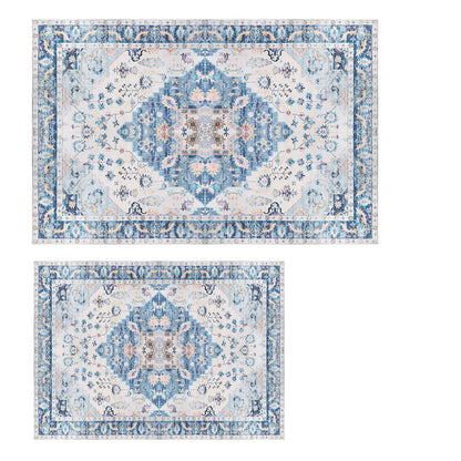 6x9FT VintageÊArea Rug Modern Non Slip Carpet Boho Low Pile Soft Rug Waterproof Machine Washable Rug for Living Room BedroomÊKitchen Dining Room Under