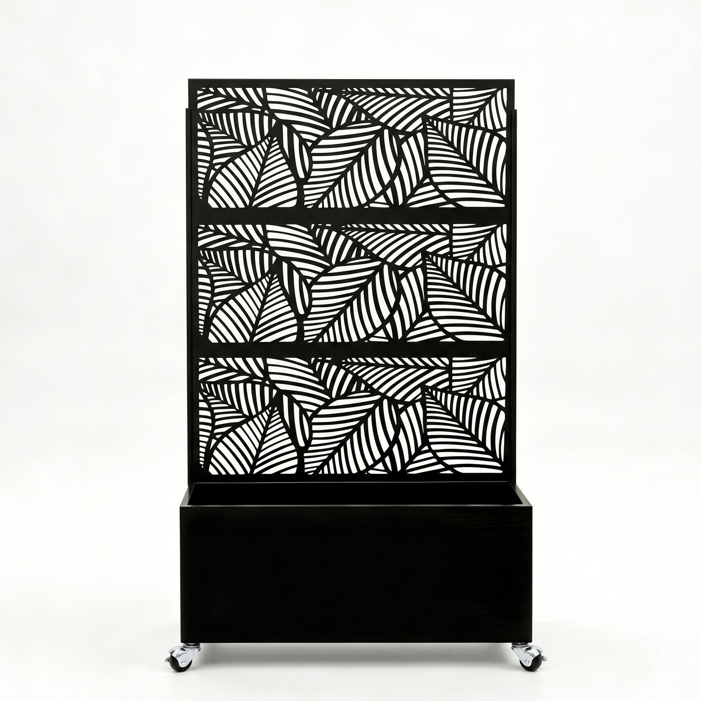 70.87" H × 46.06" W Leaf Pattern Privacy Screen with Planter Box