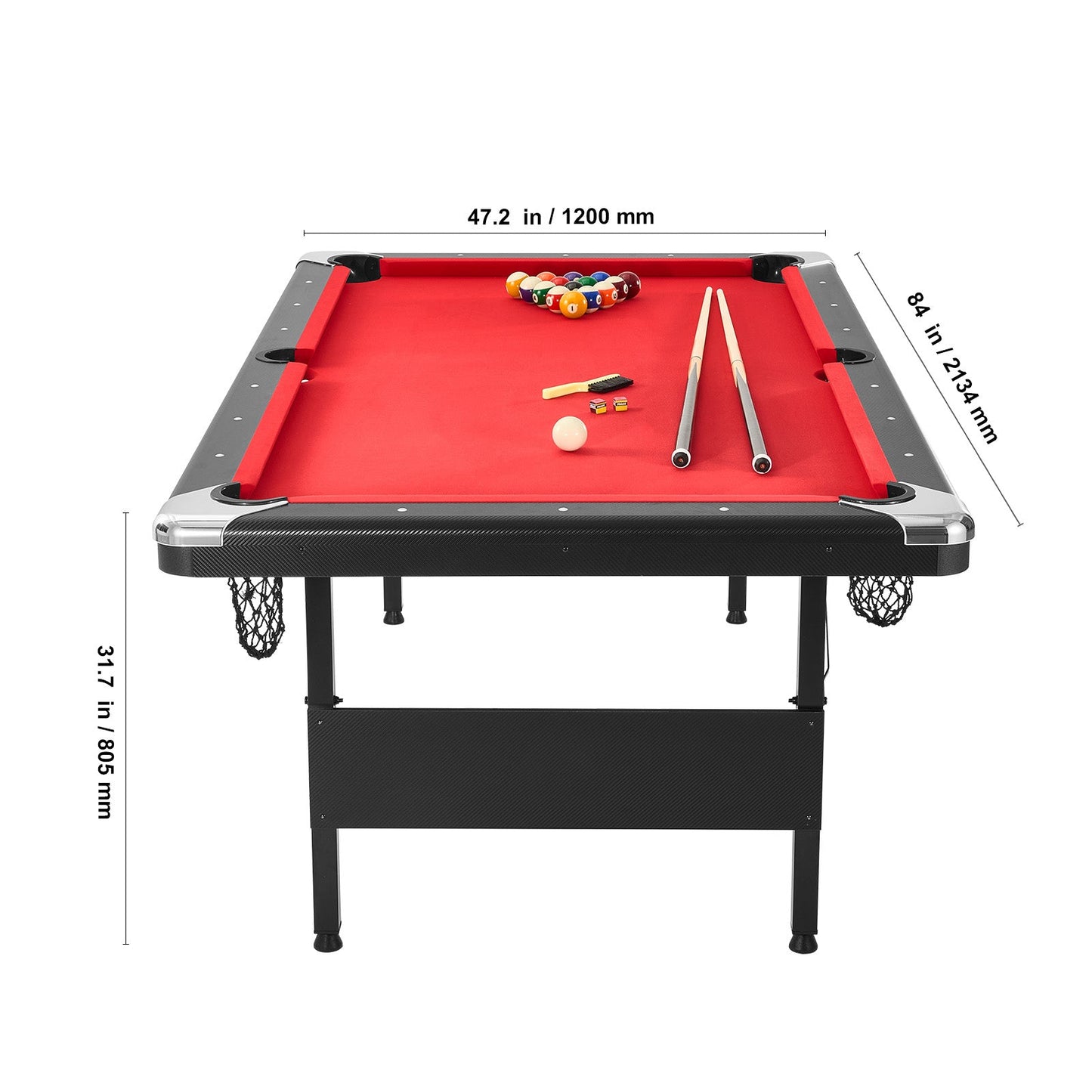 7 ft Foldable Portable Billiards Table with Complete Accessories
