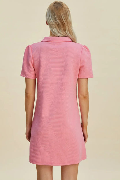 Texture Short Sleeve Dress