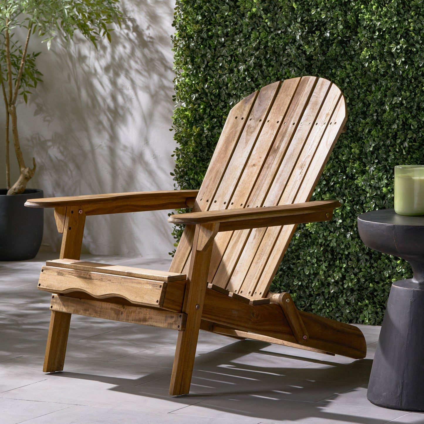 Folding Adirondack Chair Wooden Accent Furniture Lounge Chair