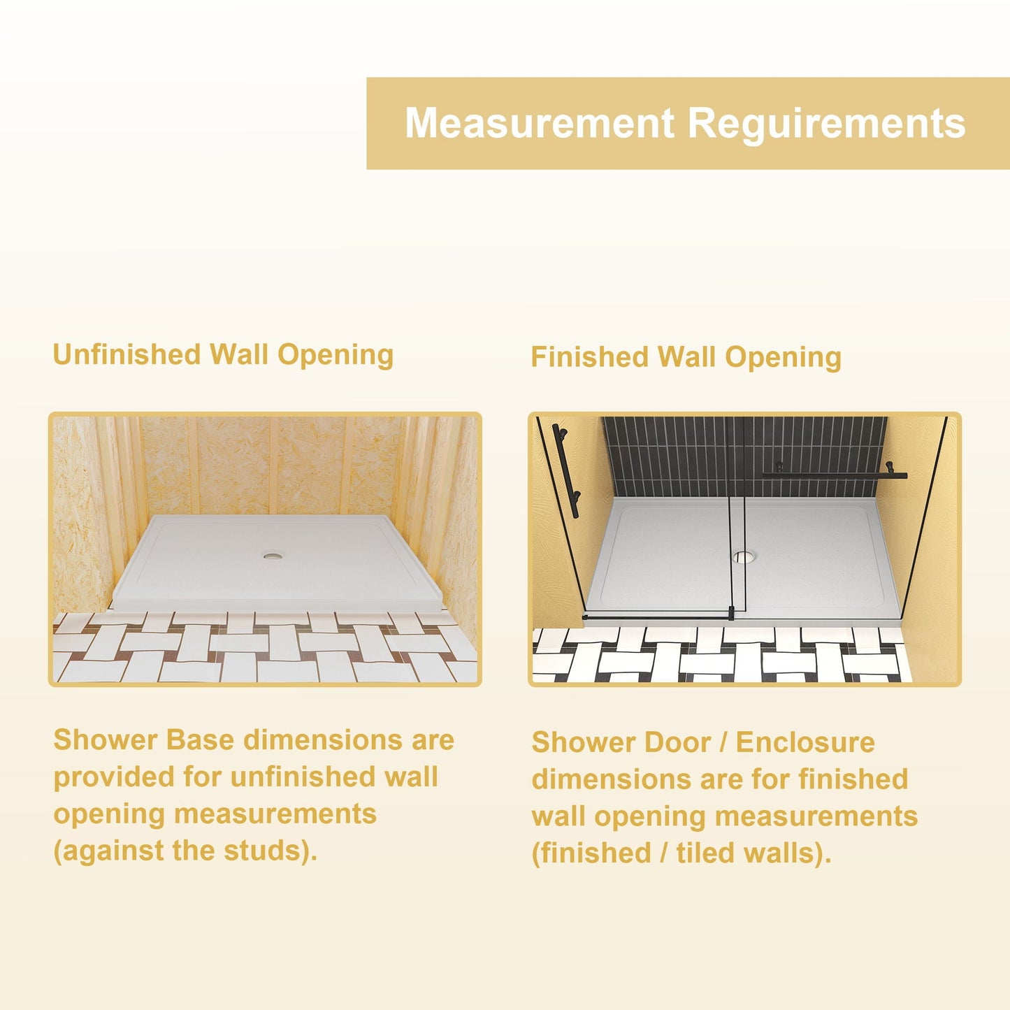 Shower Base, Center Drain With Durable Construction - Gloss White
