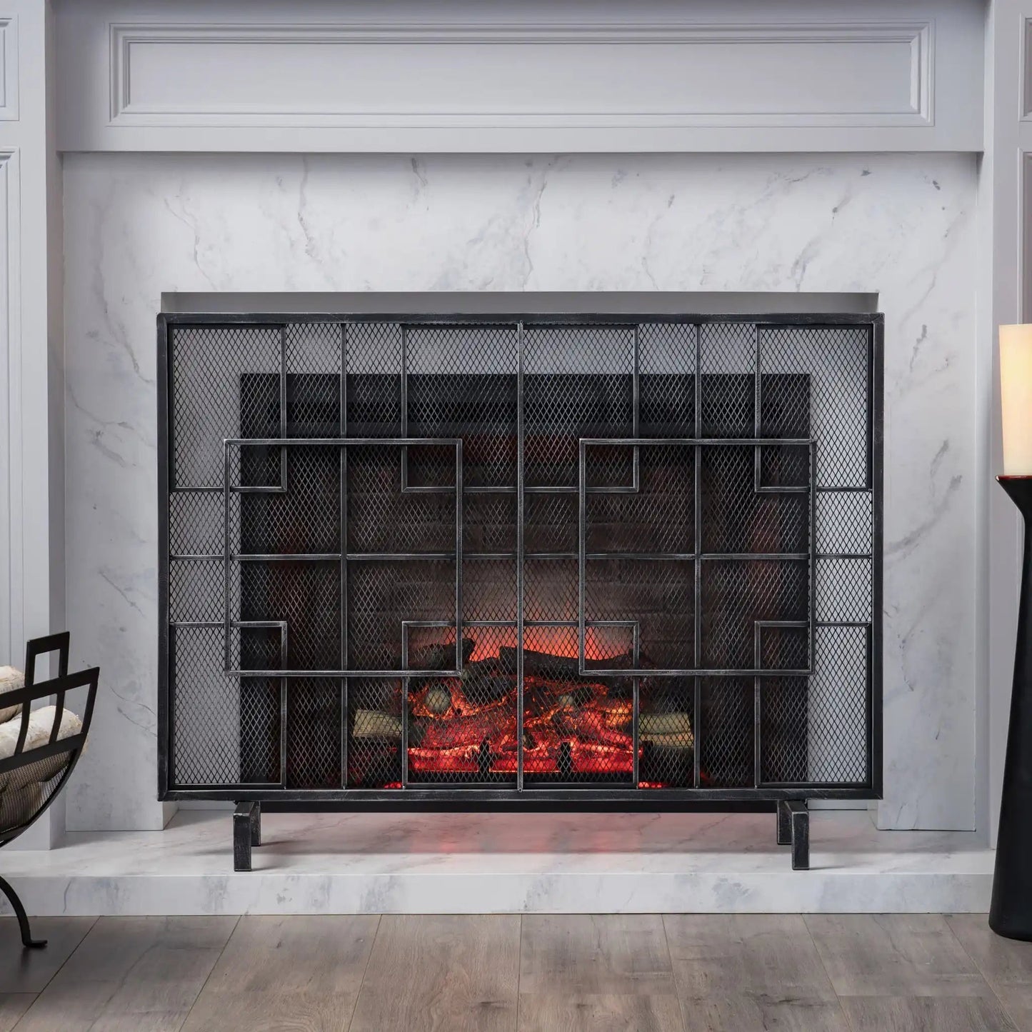 Dorothy Modern Single Panel Iron Fire Screen
