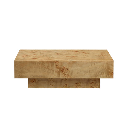 43.31 Inch Burl Wood Veneer Coffee Table