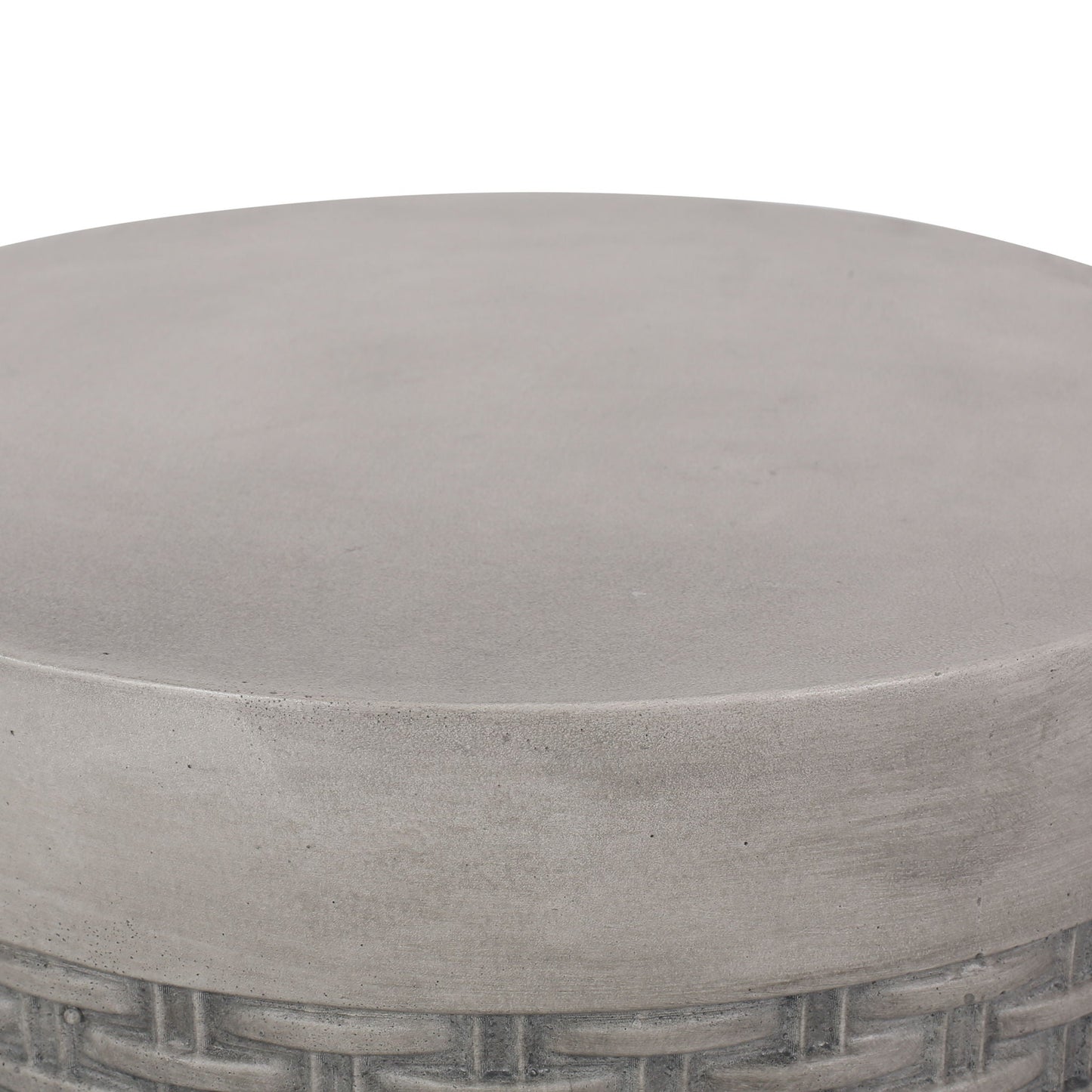 Outdoor Lightweight End Table Round Concrete - Natural