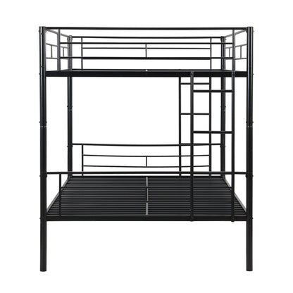 Modern Metal Bunk Bed, Full Over Full, No Box Spring Needed - Black